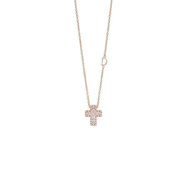 Belle Époque Pink Gold and Diamonds Necklace, 14x12mm